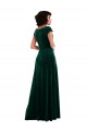 Cowl Neck Cap Sleeve Velvet Evening Dress / Bridesmaid Maxi Dress with Pockets UK