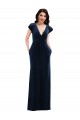 Flutter Sleeve Wrap Bodice Velvet Formal Maxi  Evening Dress / Bridesmaid Dress with Pockets UK