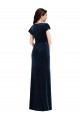 Flutter Sleeve Wrap Bodice Velvet Formal Maxi  Evening Dress / Bridesmaid Dress with Pockets UK