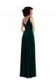 Floor Length Velvet Evening Dress / Bridesmaid Maxi Dress with Shirred Bodice and Front Slit UK