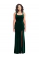 Square Neck Long Velvet Evening Dress / Maxi Dress UK