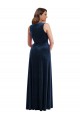 Deep V-Neck Sleeveless Velvet Formal Evening Dress / Bridesmaid Maxi Dress with Pockets UK